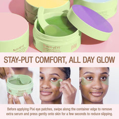 Pixi NutrifEYE patches sous-oeil appliqués dégonflent et rafraîchissent rapidement