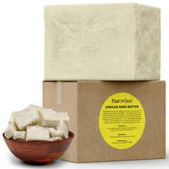 Beurre karité Plant Guru africain brut, bloc 5 livres; hydratation naturelle.