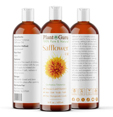 Plant Guru huile de carthame, flacon à versement facile pour crèmes maison