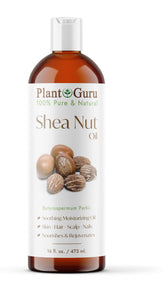 Plant Guru huile karité – bouteille 16 oz, soin nourrissant polyvalent.
