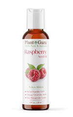 Plant Guru huile pépins-framboise rouge en bouteille, hydratation légère pour visage et peau