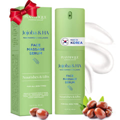 PLANTIFIQUE bouteille d'huile jojoba et hyaluronique montrant une hydratation durable.