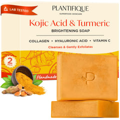 Savon PLANTIFIQUE à l'acide kojique et curcuma pour visage et corps.