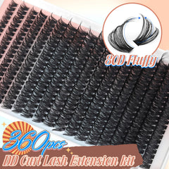 Pleell cils clusters extensions individuelles 8-18 mm pour longueur variée