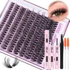 Pleell kit extension cils plume 10-18 mm, regard naturel.
