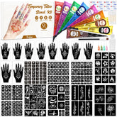 PllusJoys palette de 9 couleurs pour tatouages temporaires faciles et éclatants.