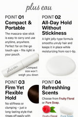 Plus eau stick finisseur cheveux application rapide pour franges et longueurs tout au long de la journée.