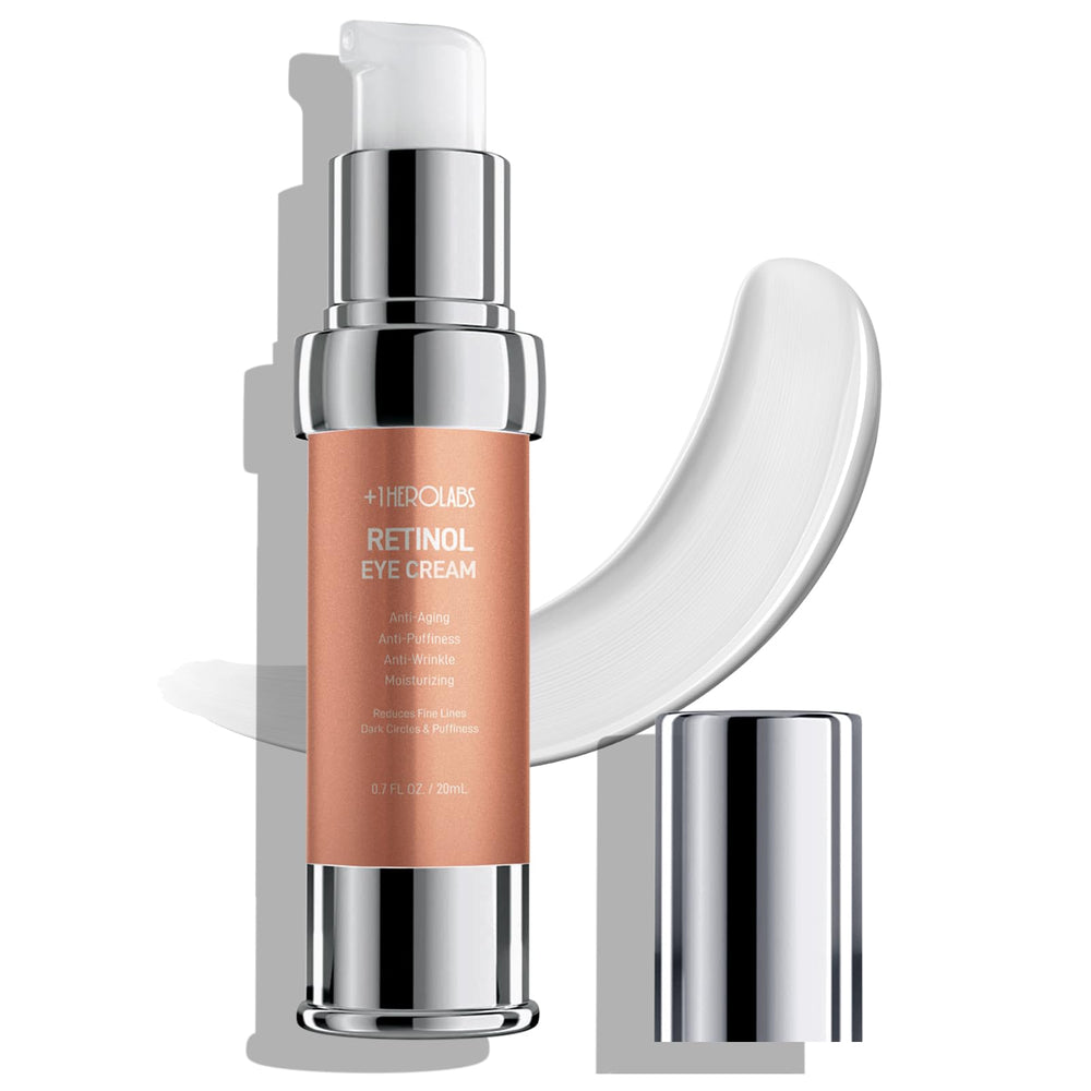 Plus OneHerolabs crème yeux retinol cernes et poches, soin du regard efficace.