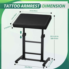 Poarmeey Repose-bras tatouage XXL hauteur ajustable de 68 à 97 cm.