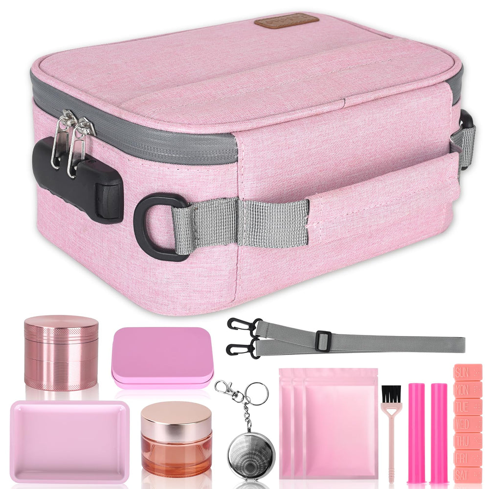 PODAHO grand sac rangement cosmétique rose, pratique pour voyager