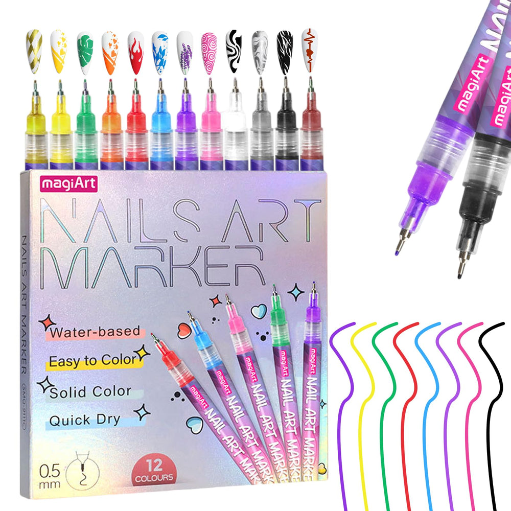 Poiykmt stylo art des ongles pointe fin 0,5 mm pour motifs précis et délicats
