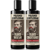 Polished Gentleman Beard Wash: bouteille nettoyante pour barbe, douceur et propreté.