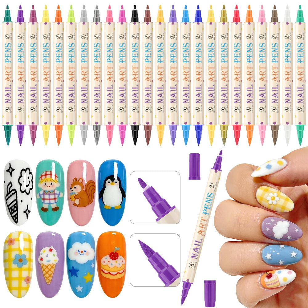 Ponhey ensemble stylo-ongles 24 couleurs pour des créations variées à la maison.