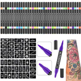 Ponhey marqueurs tatouage pour le corps — ensemble coloré et polyvalent pour des designs uniques.