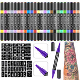 Ponhey temporary tattoo markers 24 colors for vibrant skin art inspiration