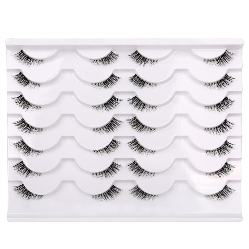 Pooplunch Faux Cils demi-longueur, bande claire pour un regard ouvert et naturel.