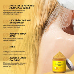 POP MODERN.C gommage-corps texture-grains-fin, sensation satinée et agréable.