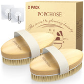 POPCHOSE brosse sèche pour le corps avec poils naturels, exfolie en douceur et durable.