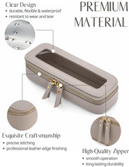 Popvibe étui maquillage fin avec fermeture-éclair, pratique en voyage.