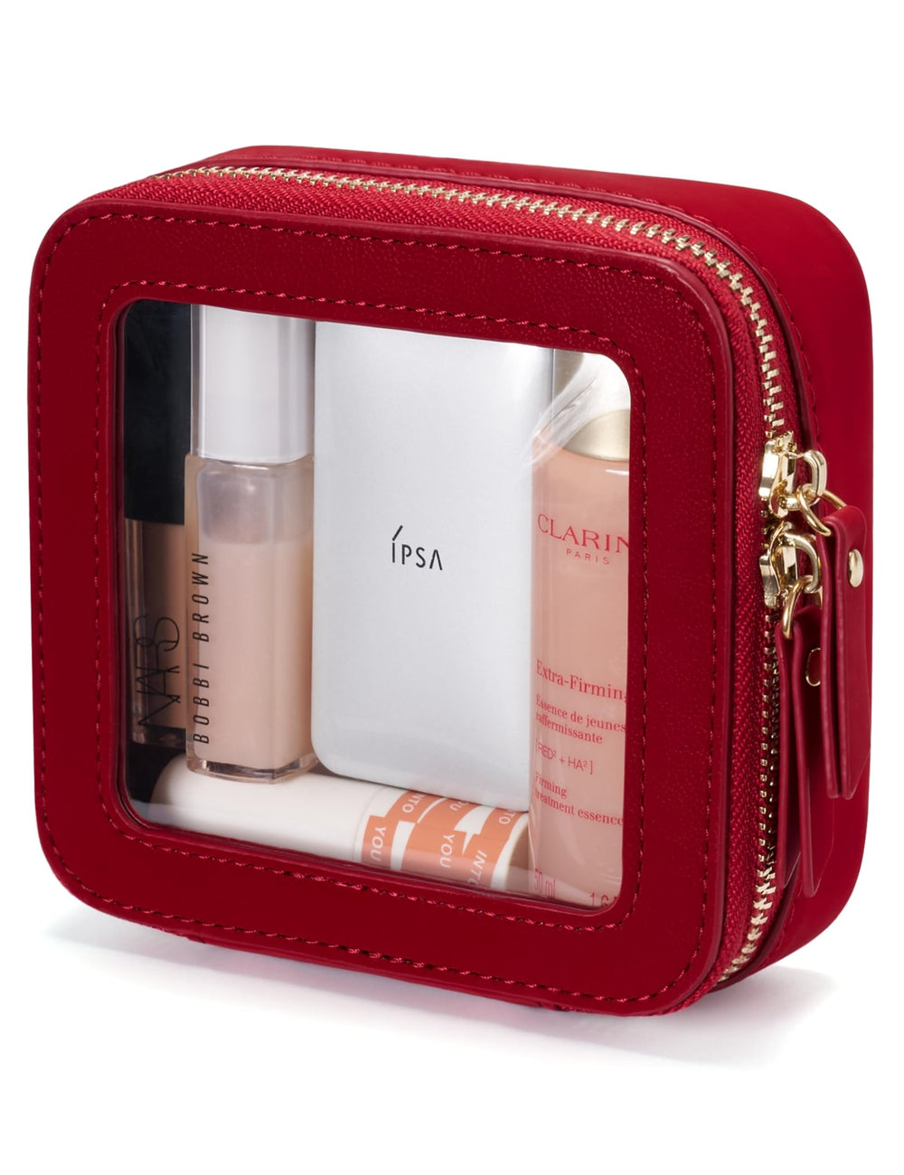 Popvibe sac maquillage transparent mini, ouverture zippée pour accès rapide.