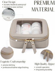 Trousse Popvibe transparente avec fermeture zippée pour un accès rapide.
