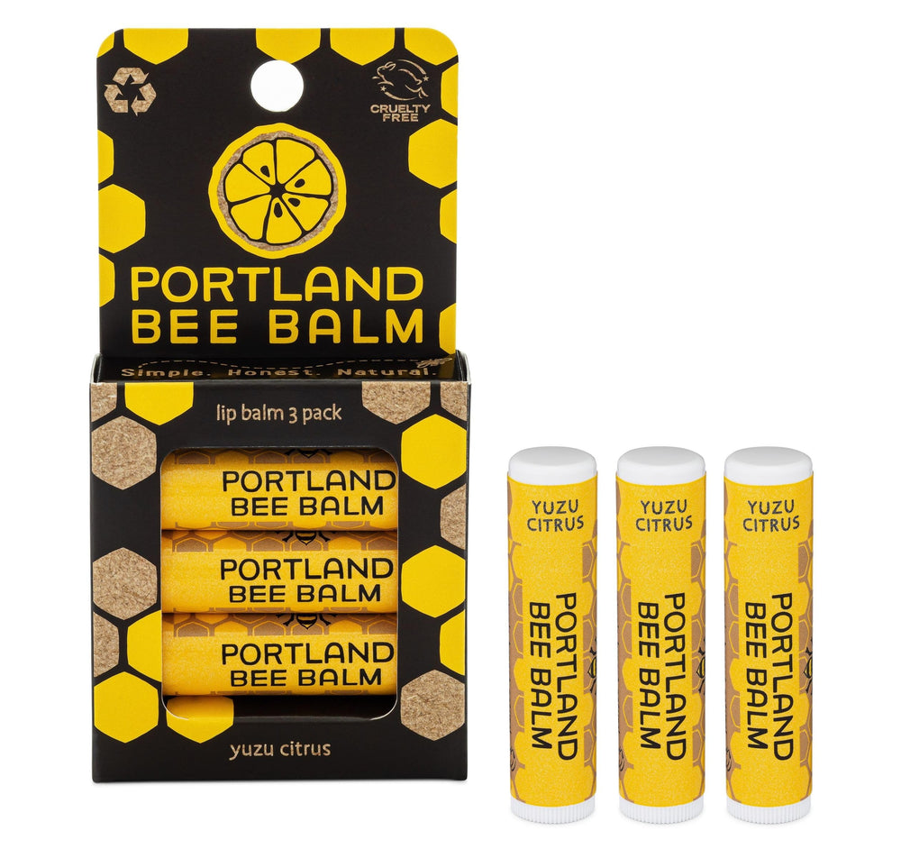 Portland Bee Balm baume lèvres yuzu-citron, hydratation légère et parfum frais.