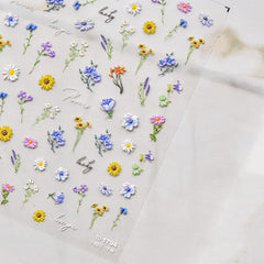 POWPOP ongles 5D fleurs tournesol, ajout lumineux pour l’été