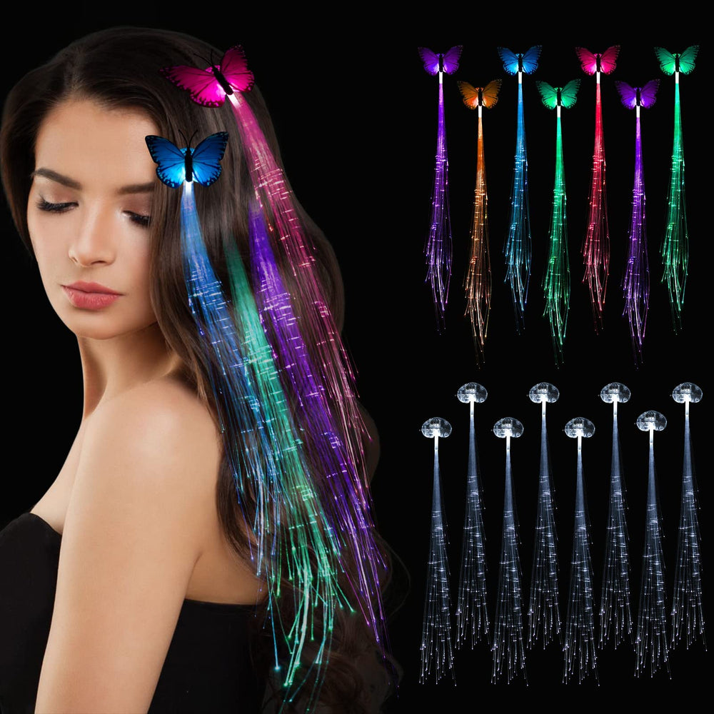 POZILAN clip cœur lumineux pour cheveux, look festif