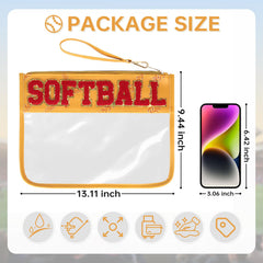 Pochette toilette softball zippée et transparente PPeen, parfaite en voyage.