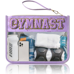 Trousse PPeen gymnastique avec lettre chenille scintillante, pratique pour le sac de gym