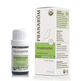 Huile essentielle d'encens Pranarom en bouteille, parfum frais et résineux adaptée à l’aromathérapie.