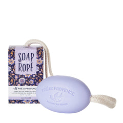 Pre de Provence Savon lavande sur corde, pratique et élégant pour éviter les chutes et sécher rapidement.