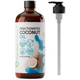 Premium Nature Huile Coco Fractionnée: bouteille naturelle pour hydratation douce de la peau.