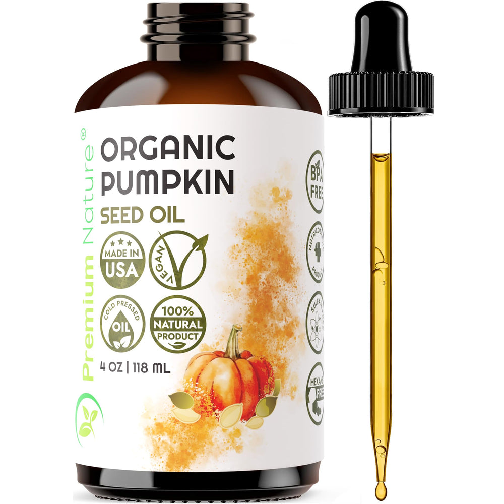 Premium Nature huile de graines de courge – bouteille 4 oz pour hydrater la peau.