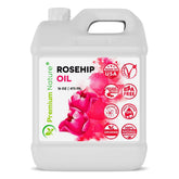 Premium Nature huile rose mosqueta sur visage, hydratation légère et peau douce.