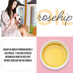 Premium Nature huile de rosehip peau — favorise régénération cutanée et éclat sain