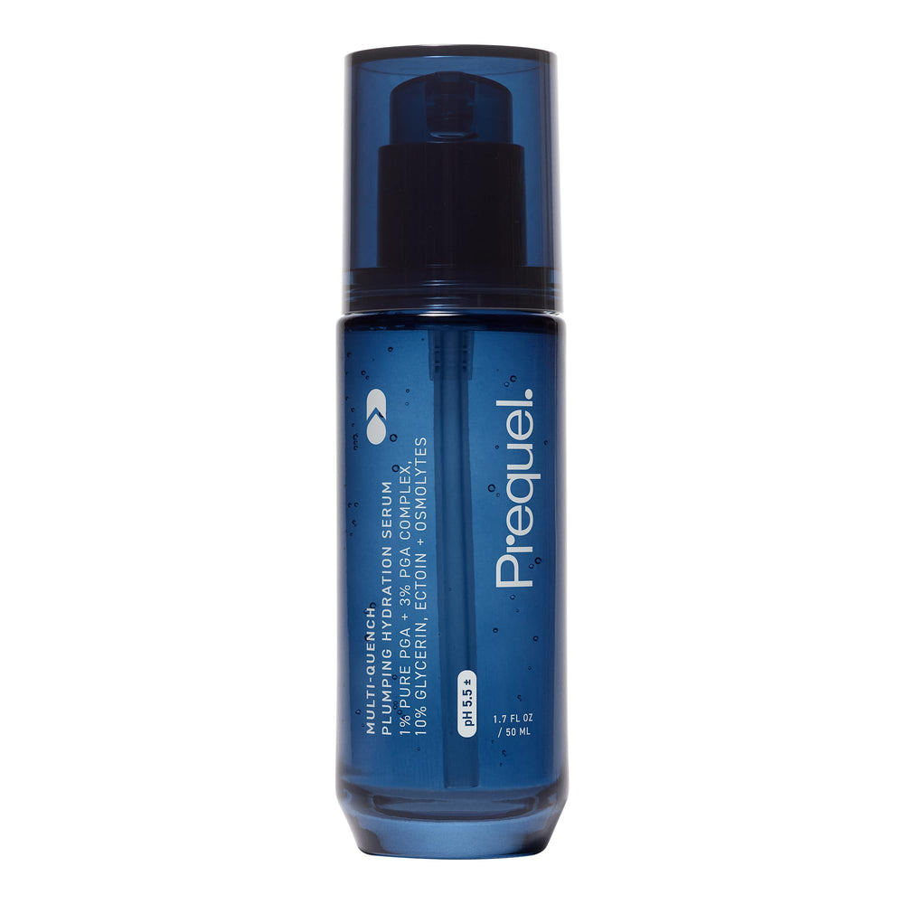 Sérum Prequel Skin Multi-Quench dans sa bouteille, hydratation durable.