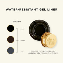 Pretty Vulgar liner gel pour les yeux, nuance noir sur peau élégante