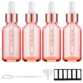PrettyCare bouteilles goutte rose 30 ml pour huiles essentielles et cosmétiques