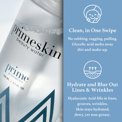 PrimeSkin Beauty Water – gros plan sur ingrédients: grenade, lavande et sauge apaisent et nourrissent.