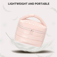 Prite Puffy sac maquillage voyage, ouverture haute zippée pour accès rapide.