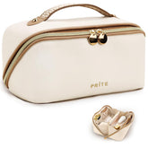 Prite sac maquillage voyage beige vue avant pour une organisation rapide