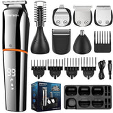 PRITECH trimmer barbe 6-en-1 pour tous les styles, pratique et compact.