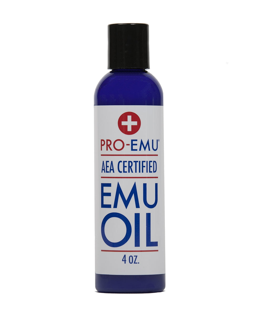 Pro Emu Oil bottle showing pure, moisturizing formula for face and skin.