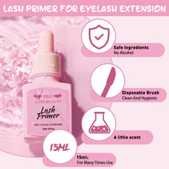 PRO LASHBEAUTY apprêt-cils, base propre; brosse microfibre facilite l’application.