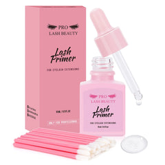 PRO LASHBEAUTY apprêt-cils, bouteille claire, base propre pour une adhérence renforcée des extensions.