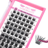 PRO LASHBEAUTY clusters cils 72 pièces, application facile et regard volumineux.