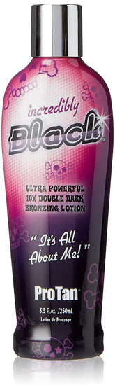 Pro Tan Lait bronzant incroyablement noir – flacon, application facile et uniforme.
