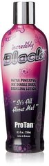 Pro Tan Lait bronzant incroyablement noir – flacon, application facile et uniforme.
