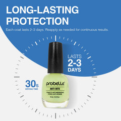 Probelle Anti-Bite brush applying a thin layer on nails for easy daily use.